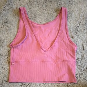 Lululemon Pink Ribbed Crop Top